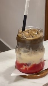 Strawberry hojicha latte the hearty hub